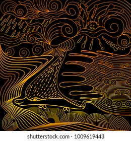 Background in the style of children's drawings