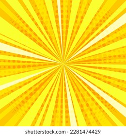 background in the style of comics, pop art. Vector banner for text. Yellow.