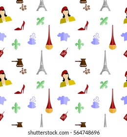 the background in the style of a flat design on the theme of france.