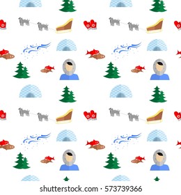 the background in the style of a flat design on the theme of Eskimo.