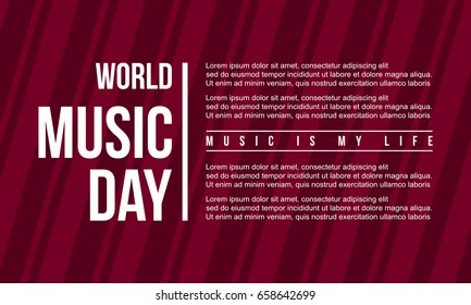 Background style music day vector flat