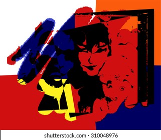 Background in style pop art 