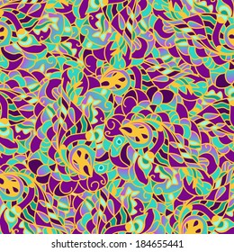 Background in the style of stained glass.