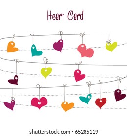 Background with stylish doodle colorful hearts