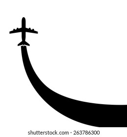 Background with stylized airplane. EPS10 vector