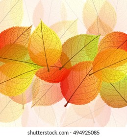 Background with stylized autumn leaves