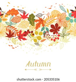 Background of stylized autumn leaves for greeting cards.