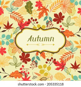 Background of stylized autumn leaves for greeting cards.