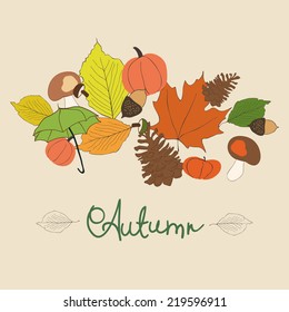 Background of stylized autumn leaves for greeting cards.