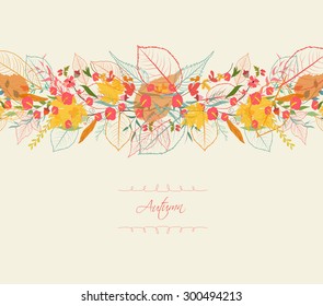 Background of stylized autumn leaves for greeting cards
