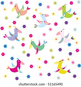 Background with stylized birds