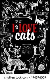 background of stylized cats