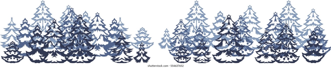 Background with stylized Christmas trees 