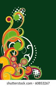 Background with stylized floral branch