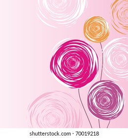 background with stylized flowers with space for text
