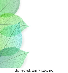 Background of stylized green leaves