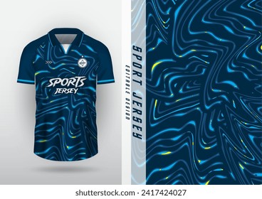 Background sublimation outdoor sports jersey football jersey futsal jersey running jersey racing  workout dark blue and yellow liquid wave pattern