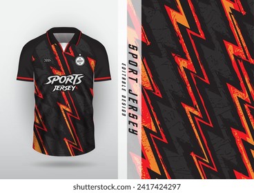 Background sublimation outdoor sports jersey football jersey futsal jersey running jersey racing workout black and orange fire line pattern