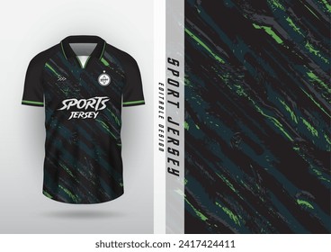 Sublimación de fondo deportes al aire libre jersey de fútbol camiseta de futsal correr jersey carrera de carreras patrón de cepillo de entrenamiento, viento fuerte soplando negro verde oscuro