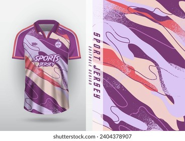 Background, sublimation pattern, outdoor sports, jersey, football, futsal, running, racing, exercise, fluid pattern, pastel purple, grain.