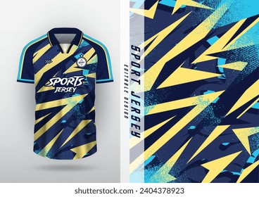 Background, sublimation pattern, outdoor sports, jersey, football, futsal, running, racing, exercise, polygonal pattern blue yellow grains