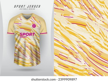 Background, sublimation style, outdoor sports, jersey, football, futsal, running, racing, exercise, light yellow grunge wave pattern.