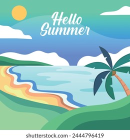 fondo para la Ilustración vectorial de la temporada de verano