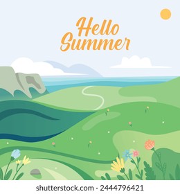 background for summer season vector illustration