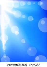 Background with Sun on a blue sky