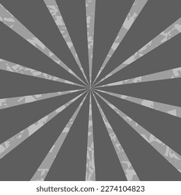 Background with sun rays in gray tones with texture.Vector illustration.
