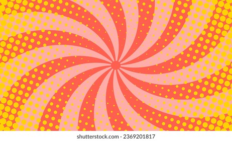 background sunburst spiral texture design comic style. vector illustration. template banner, poster promotion.