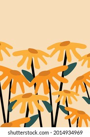 background sunflower field.Eps 10 vector.