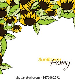 Background with sunflower. sunflower honey
