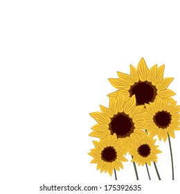 background with sunflowers