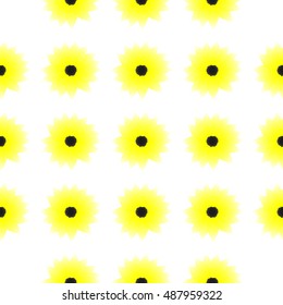 Background with sunflowers or sunlowers pattern 