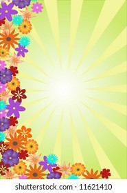 background with sunlight and flovers