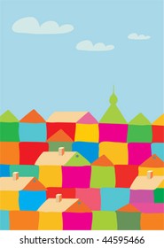 background with sunny town