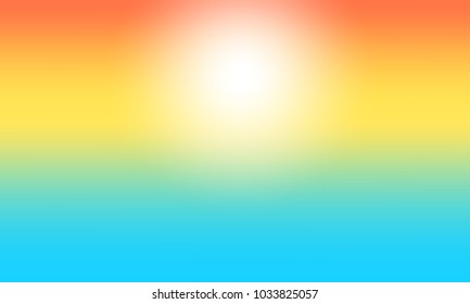 Background with sunrise shining. Vector graphic illustration.