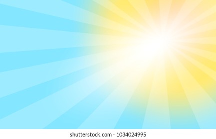 Background with sunrise shining. Vector graphic illustration.