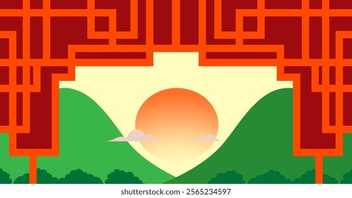 Background Sunset with asian style cool

for Background, wallpaper, art, etc