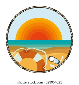 background sunset in beach with aquatic objects