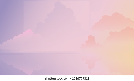 
The background of the sunset in the calm tropical ocean is like a reflection in a peaceful paradise filled with soft blue and orange clouds that make the heart feel at ease and want to vacation there