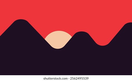 Background sunset landscape minimal unique design simple