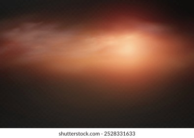 Background sunset, sunrise, beautiful evening sky for your design. Twilight sky vector banner png. Beautiful landscape sun in the clouds vector on transparent background.