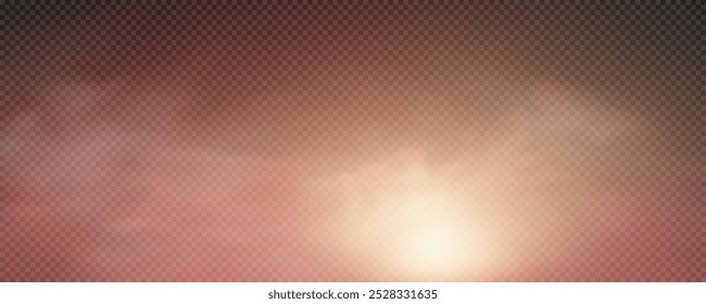 Background sunset, sunrise, beautiful evening sky for your design. Twilight sky vector banner png. Beautiful landscape sun in the clouds vector on transparent background.