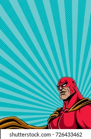 Background with superhero portrait and copy space for your text. 