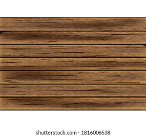 background, surface made of brown wooden boards. Realistic vector illustration. Use it as a background for postcards, banners, or flat lay illustrations