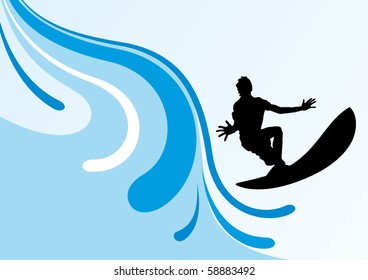 background with surfer