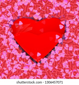 Background surrounded by heart shape Expressing the love that is given without the end of the representation of love, Valentine's Day, vector image - vector