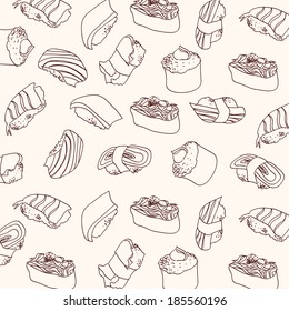 Background Sushi set, vector